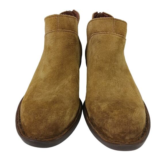 Born SZ 8 Brie Bootie Taupe Distressed Suede Boho Hippie Festival Concert Fall - Picture 6 of 9